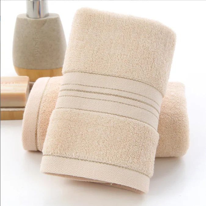 Thickened 100% Cotton bath towel increases Water Absorption Adult Bath Towel Solid Color Golden silk soft affinity Face Towel