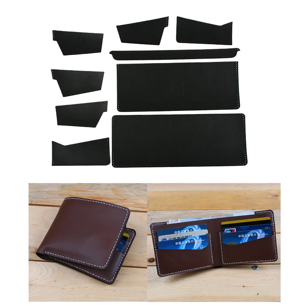 DIY Leather Wallet Kit - to Make Men Bifold Business Leather Wallet ID  Holder Purse Pockets