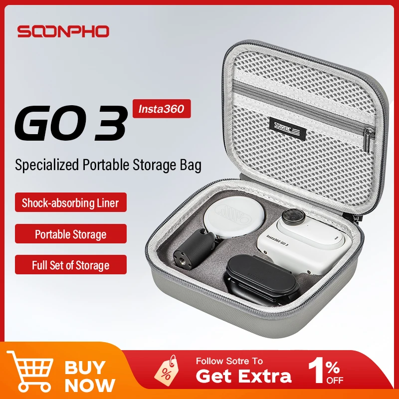 Soonpho カメラキャリングバッグ Insta Go 3 ポータブルスポーツストレージカメラミニバッグ防水落下防止写真アクセサリー