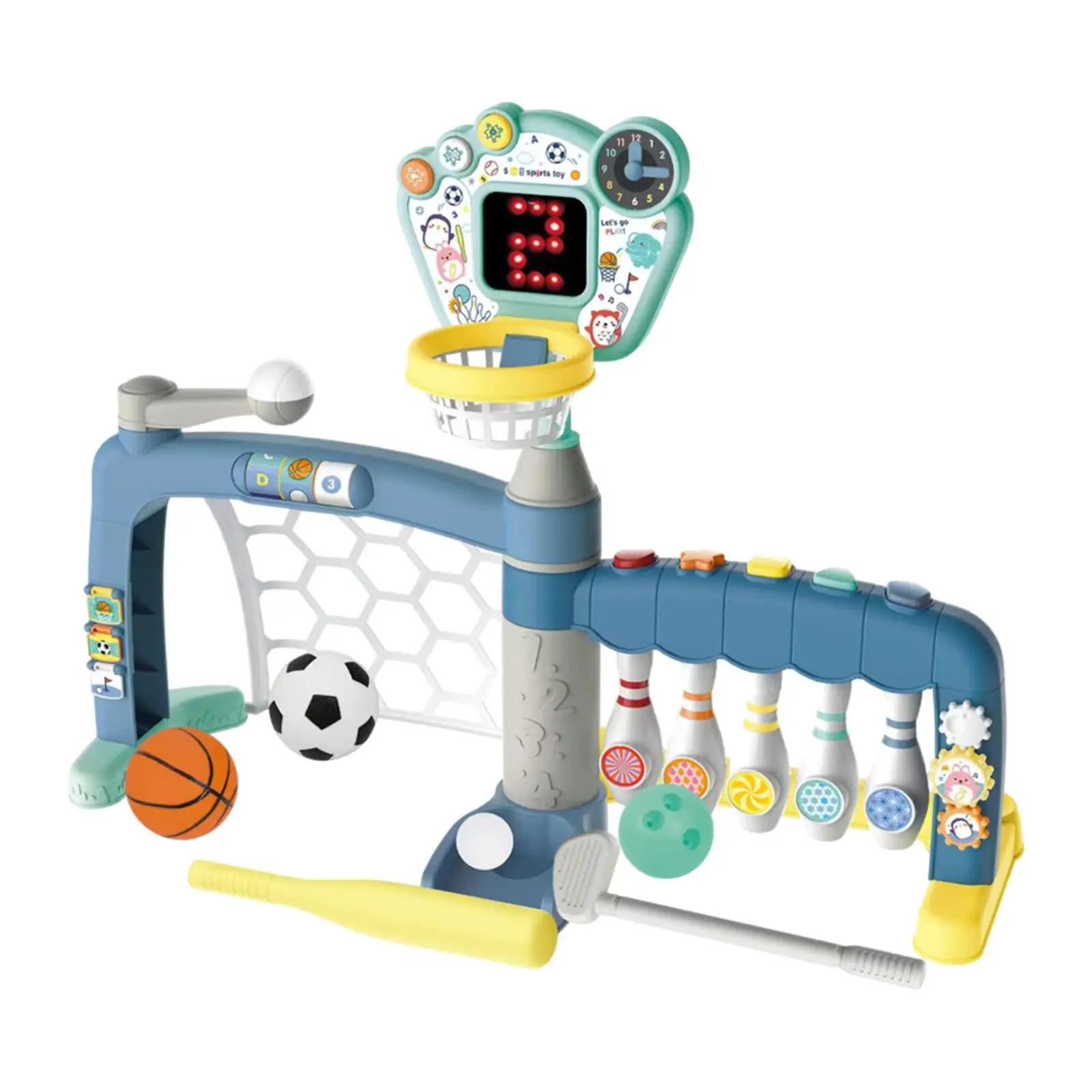 Sports Stand Children's Bowling Toy Backyard Interactive Toy Family Game Prop Outdoor Sports Toy Kids Sports Toy for Play Toy