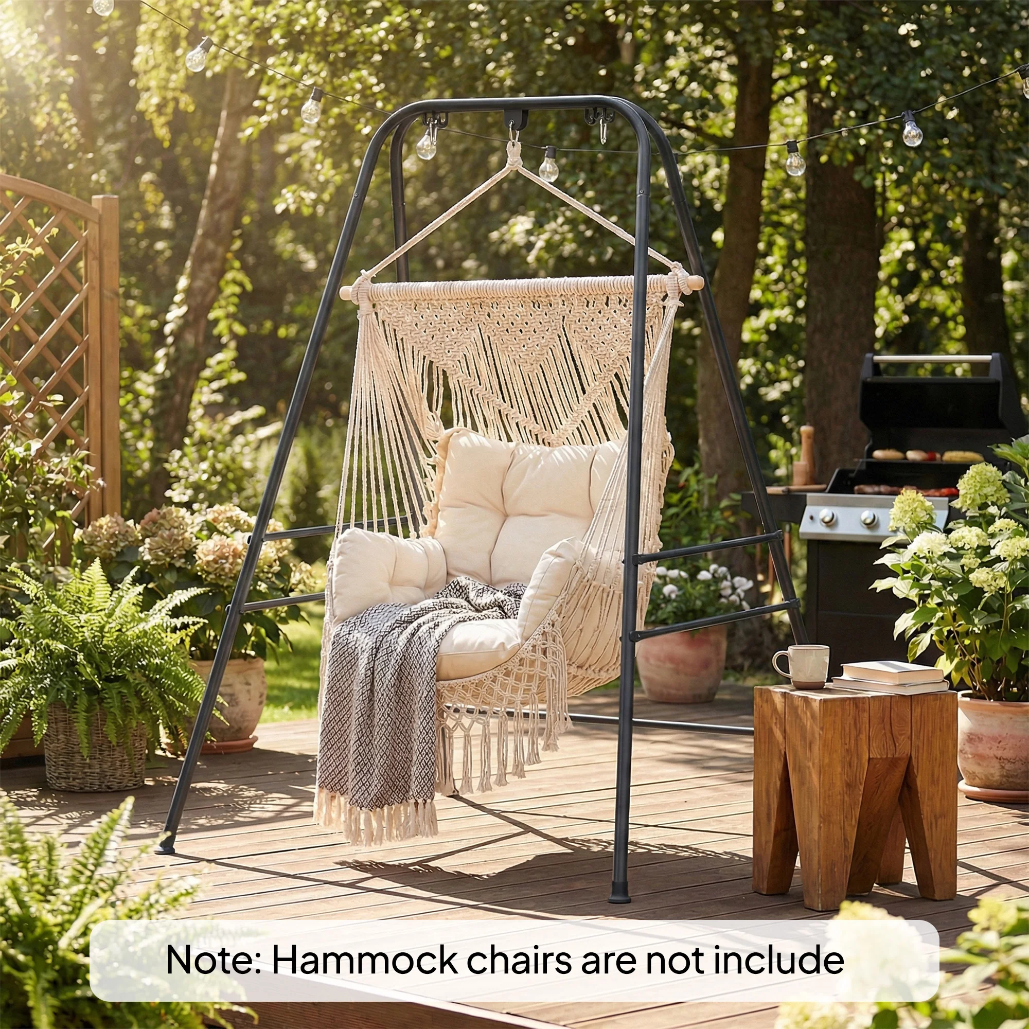 Hammock Chair Stand, Heavy Duty Hanging Chair Stand, Black