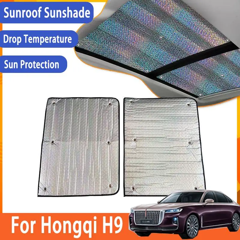 

For Hongqi H9 2020-2025 2022 2023 2x Auto Parts Sunroof Sun Visor Car Anti-UV Sun Shade Electrostatic Adsorption Heat Insulation