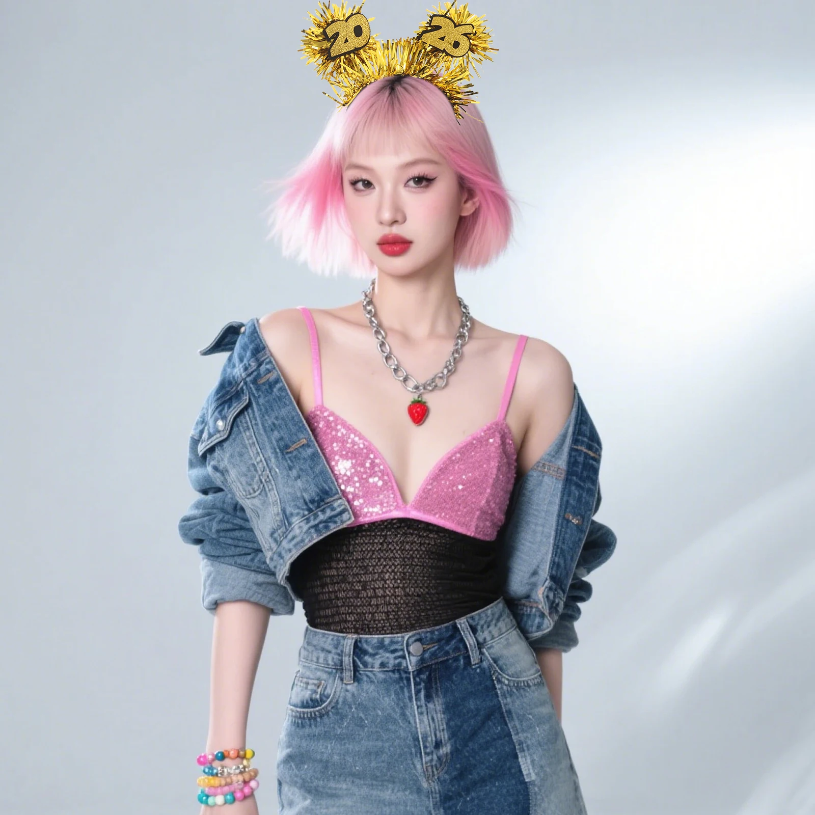 

4Pcs New Year Headband Set Shiny Tinsel Hairpieces Celebration Party Decorations for Women Universal Festive Events