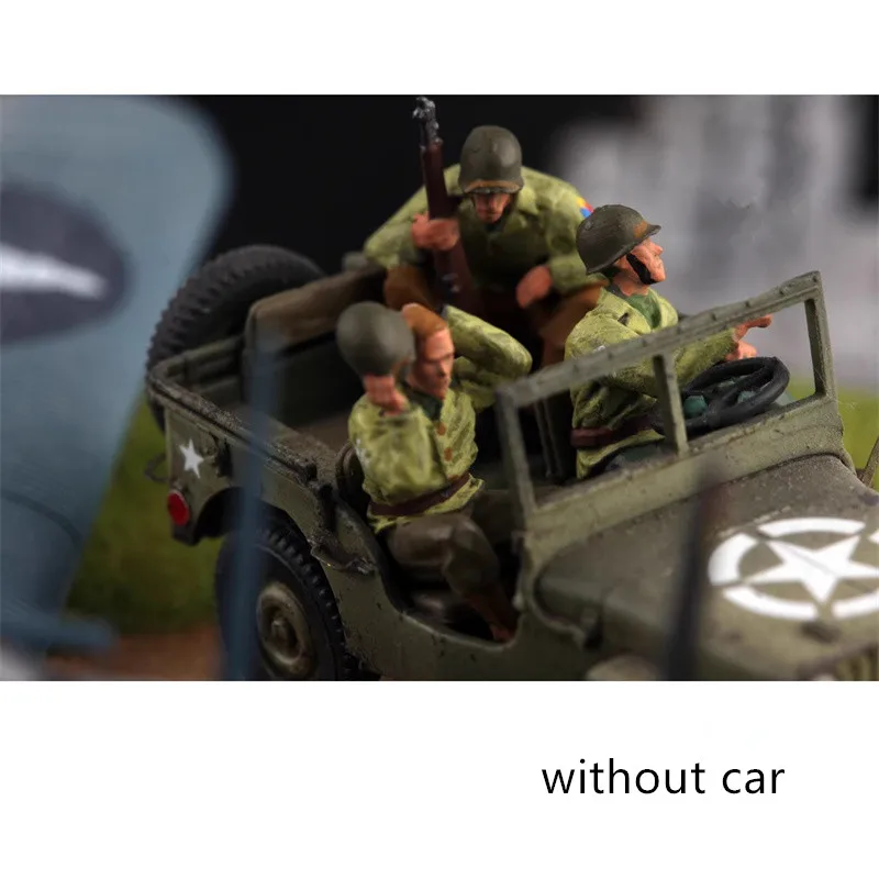 

1:72 Painted Model 3D Printing 3Pcs US Military Pilot Drivers Soldiers DIY Scene Accessory Action Figure Collection Display
