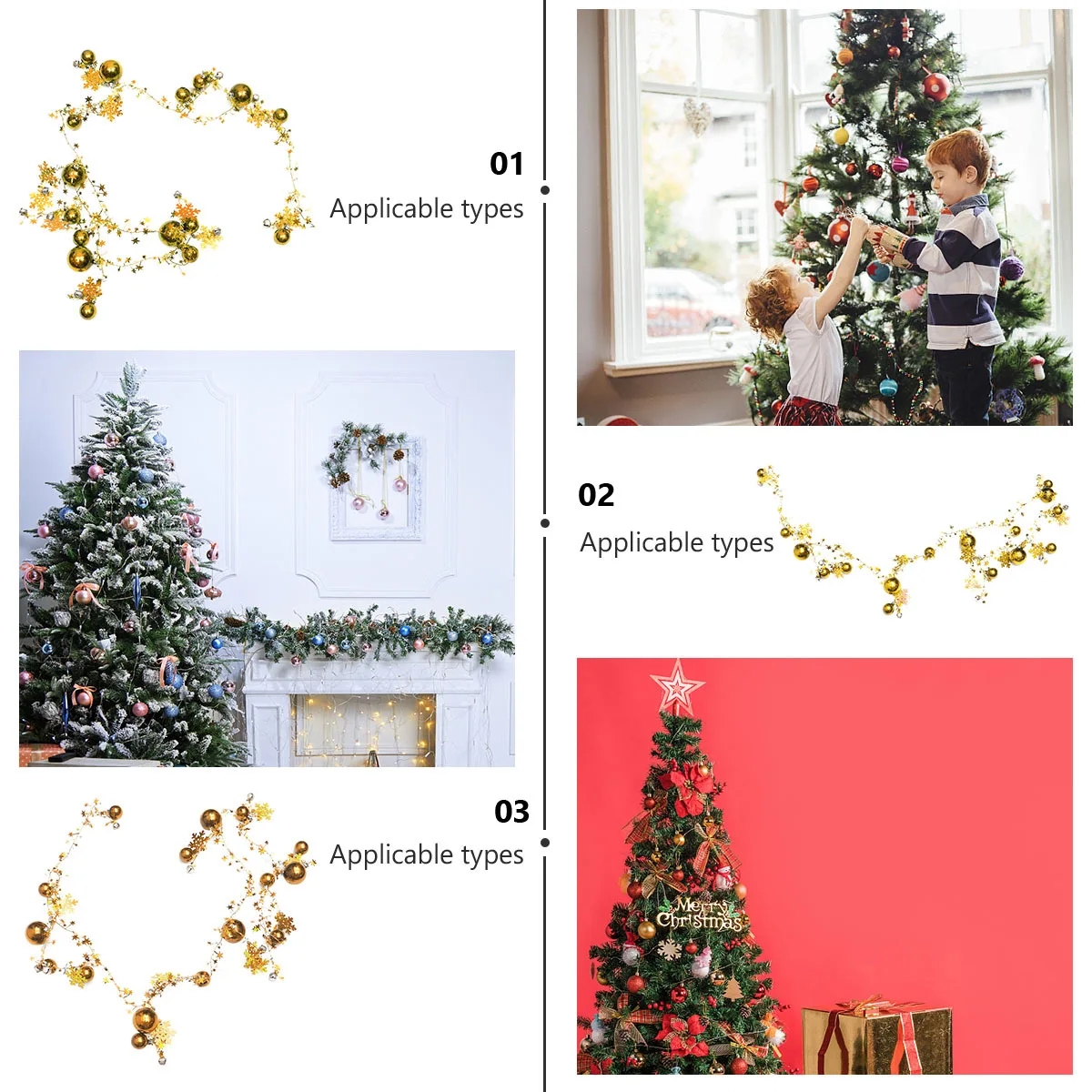 

1Pcs Christmas Bells Balls String Fashion Exquisite Christmas Door Wall Ceiling Decorations Bells Balls String