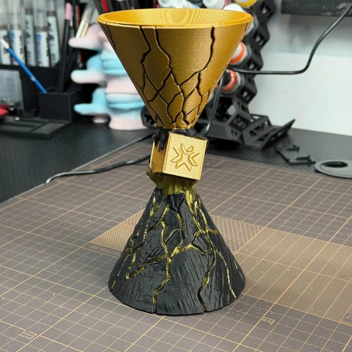 2025 Valoranted Esports Champions Tournament Trophy 3D Detailed Carved Collectible Mini Model Desk Decor Gift For Game Fans