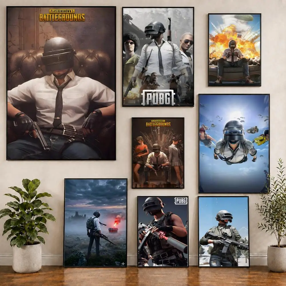Game PUBG Battlegrounds Poster Pvc HD Peel and Stick Modern poster Home Office Living Room Dining Room Wall Decor