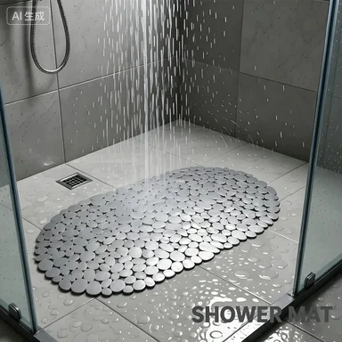 

PVC small stone hollow bathroom anti slip mat, bathroom plastic pebble shower anti fall mat, oval bathtub foot pad