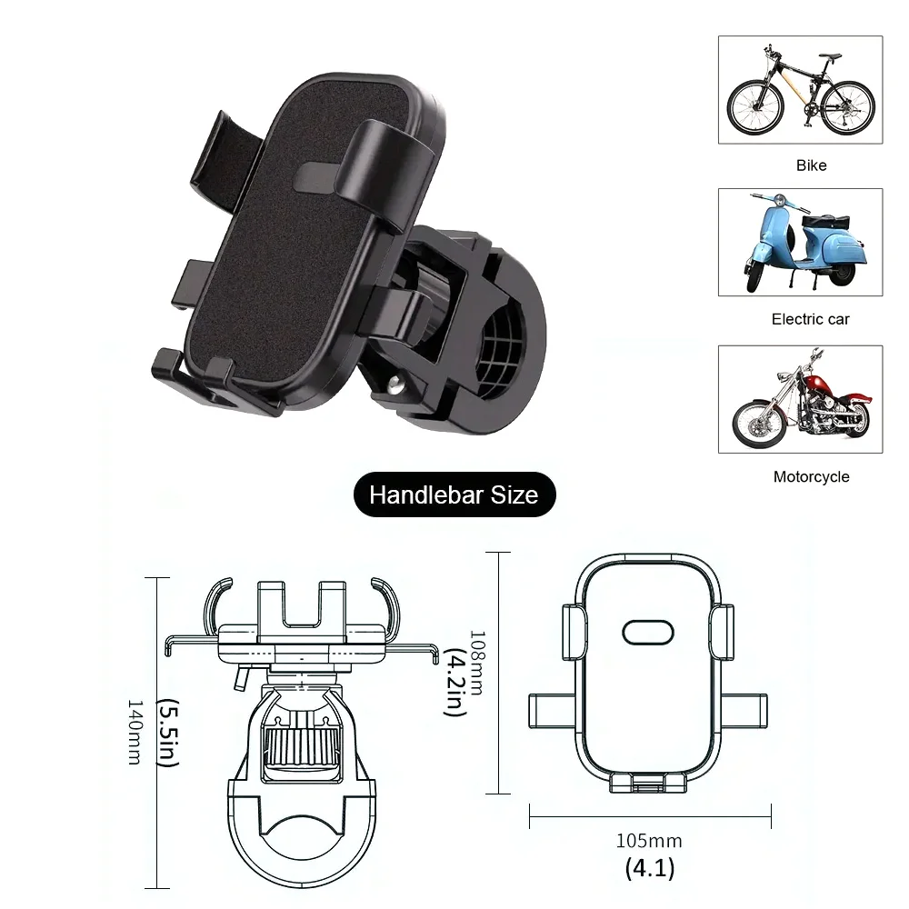

Motorcycle Mobile Phone Holder Handlebar Stand 360° Rotatable Adjustable Bike Phone Mount Navigation Stand