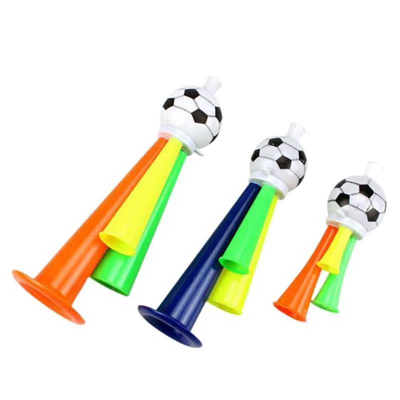 10 Stuks Sport Spel Trompet Speelgoed Drie Toon Vuvuzela Stadion Hoorns Voetbalfans Noise Maker Juichende Rekwisieten Voor Voetbal