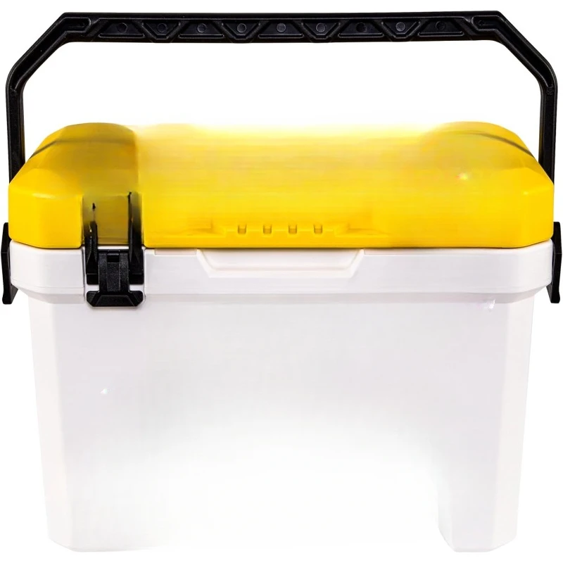 Bait Station 13 Quart Live Bait Well, White and Yellow