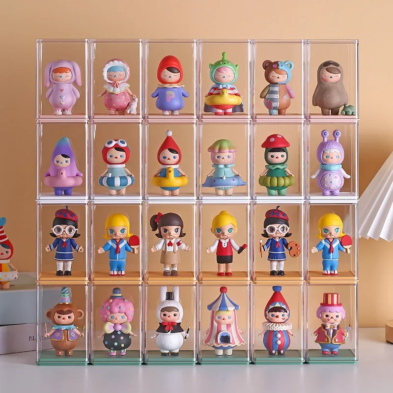 

6pcs Toy Display Box Organizer Acrylic Fashion Play Blind Storage Display Frame Stackable Single Handmade Transparent Cabinet