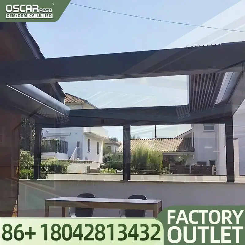 4x4m Customized Outdoor Waterproof Motorized Louvered Aluminium Structure for Garden Patio Backyard in US Pergola