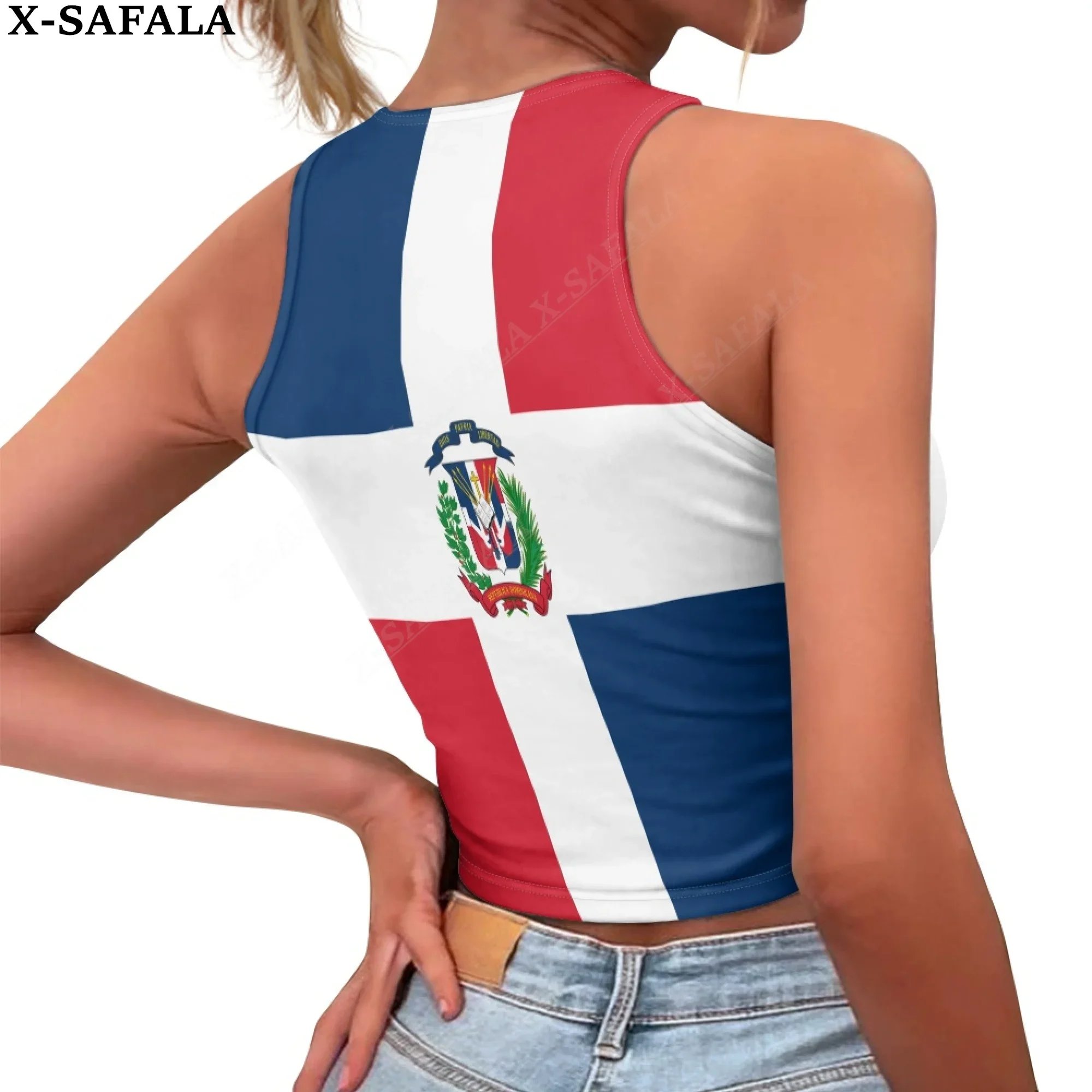 Dominican Republic ountry 3D Print Summer Slim Render Short Top Sexy Women Sleeveless O Croptops Tank Tops Crop Vest Streetwear