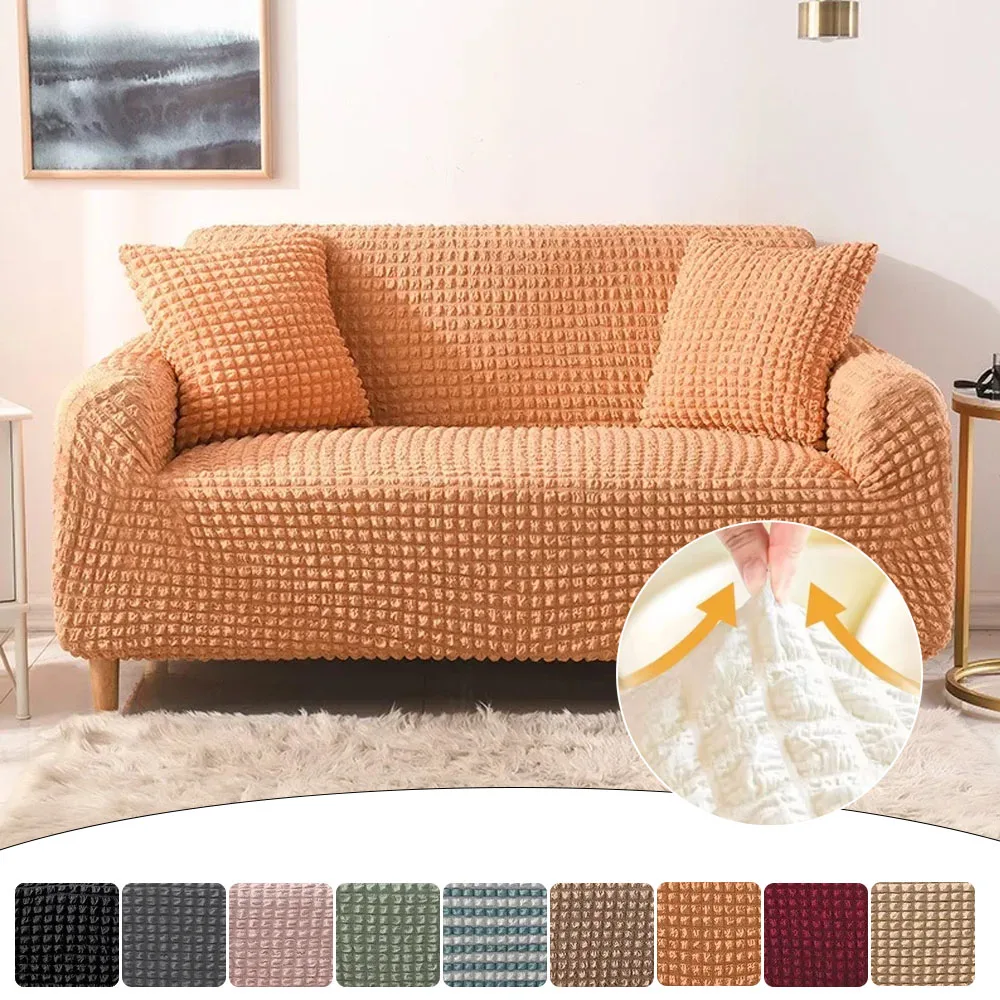 

Sofa Cover Seersucker Elastic Full Surround Sofa Cover for Living Room Corner Sofa Slipcover 소파 커버 Funda De Sofá 1/2/3/4 Seater