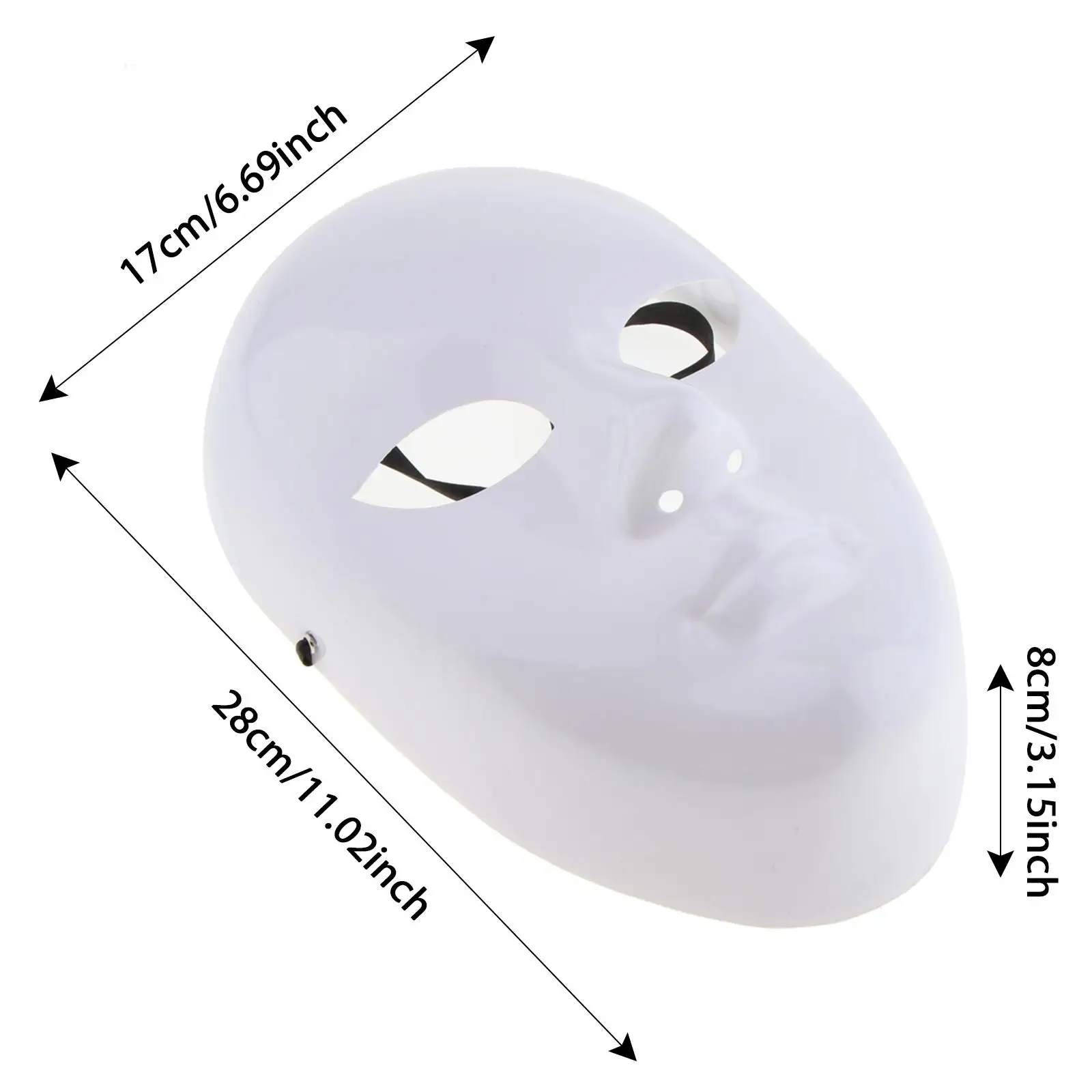 White Plastic Full Decorating Craft Halloween School Prom Costume Mask