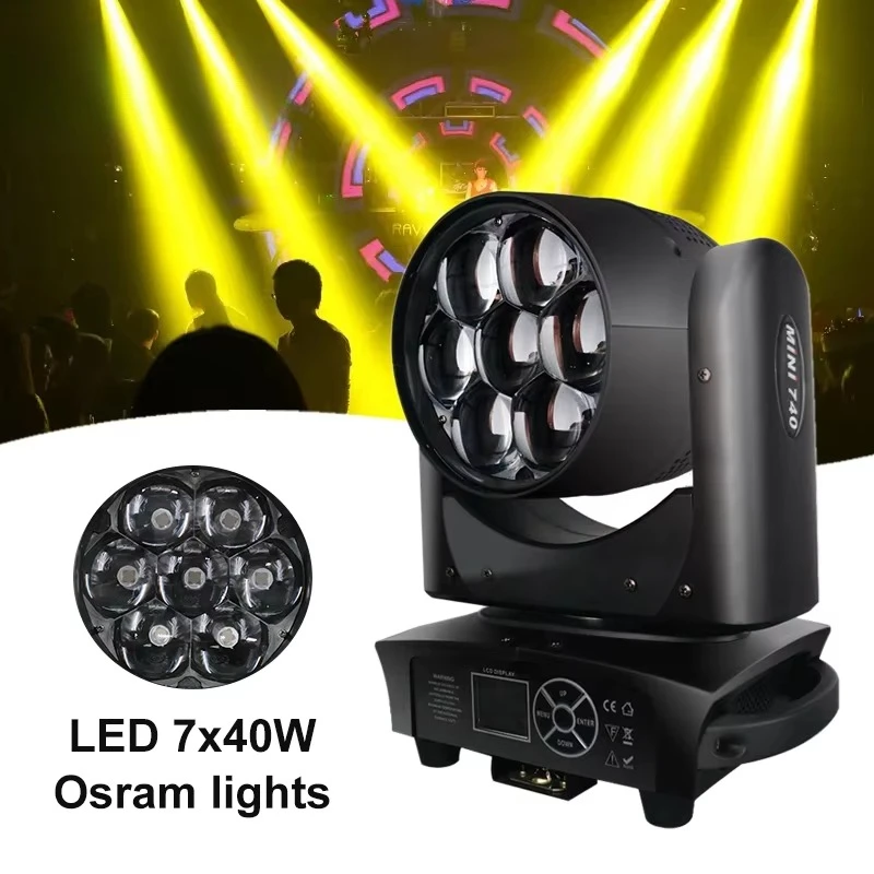 7x40W Mini Zoom Wash Led Moving Head Dj Disco Movinghead Stage Lights