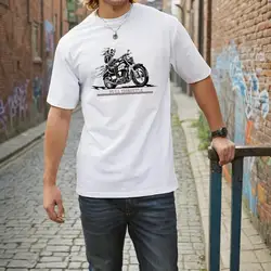 Summer Printed T-Shirt Men Fashion Casual Short Sleeves Top Cotton Breathable Tshirt Motorcycle Tee