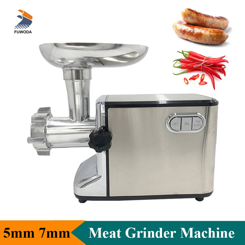 Stainless Steel Meat Mincer Beef Mutton Grinder 5mm 7mm Hole Plate Sausage Stuffer Vegetable Grinding Machine Kitchen