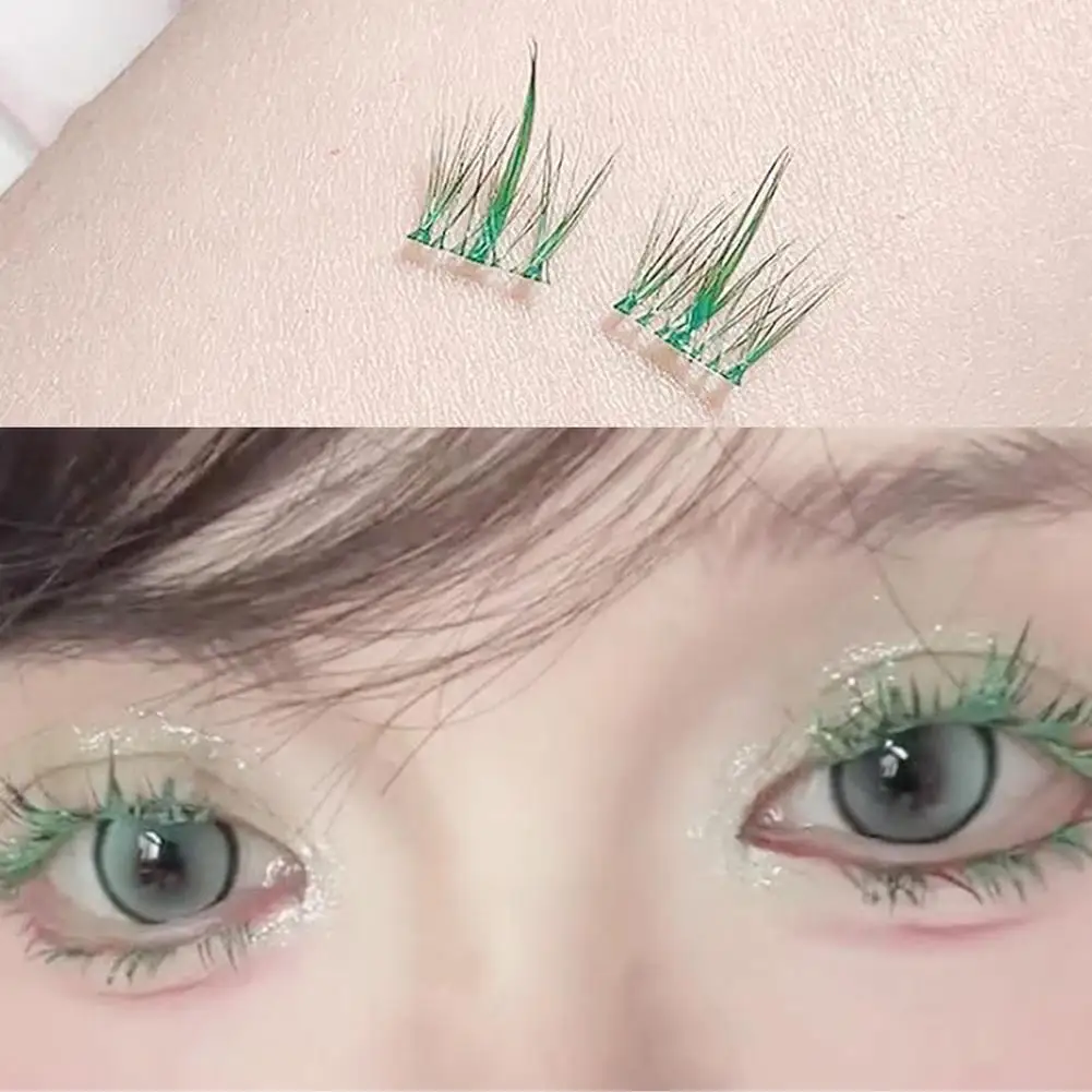 NEW Colored Eyelash Clusters Manga Lashes Colored False Eyelashes Natural Long Faux Bunche Makeup Wholesale