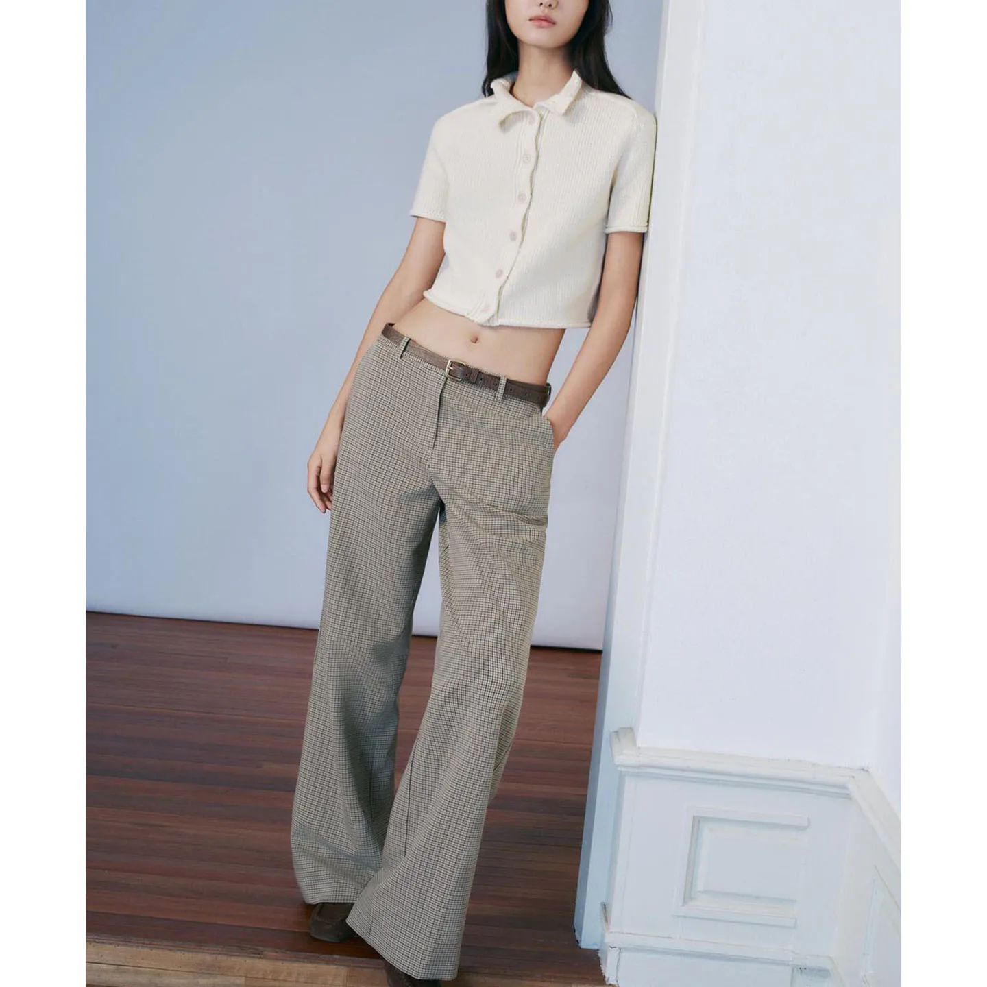 

Fall New Arrival Single Button Commuter Sle ort Sve High Collar Knitted Open Cardigan Women's Loose Fit Polyester Fiber