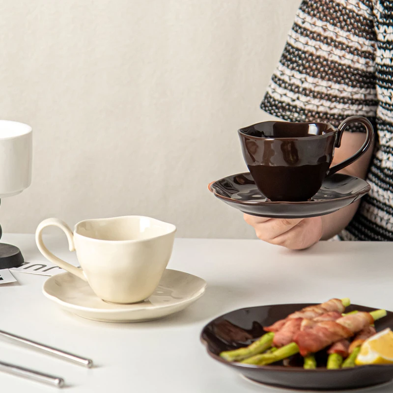 مجموعة سلطانية وطبق للكريمات المزججة بالألوان ، أوعية أرز منزلية فرنسية ، طبق خضروات ، أكواب قهوة مخصصة ، جديدة ، #4