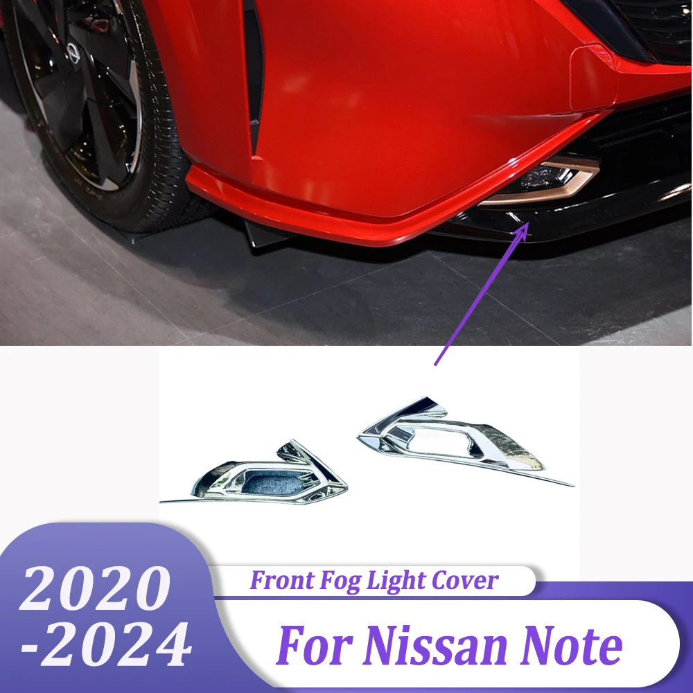 

Car Styling Exterior Accessories Chrome Lamp Foglight Cover Front Fog Lights Trim For Nissan Note 2020 2021 2022 2023 2024