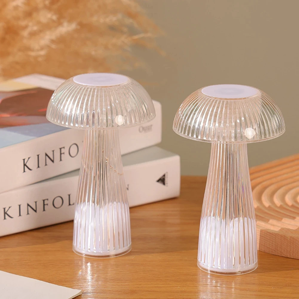 LED Night Light Mushroom Table Sleeping Lamp Ambient Desk Light For Restaurant Cafe Bar Living Room Bedroom Bedside Decoration