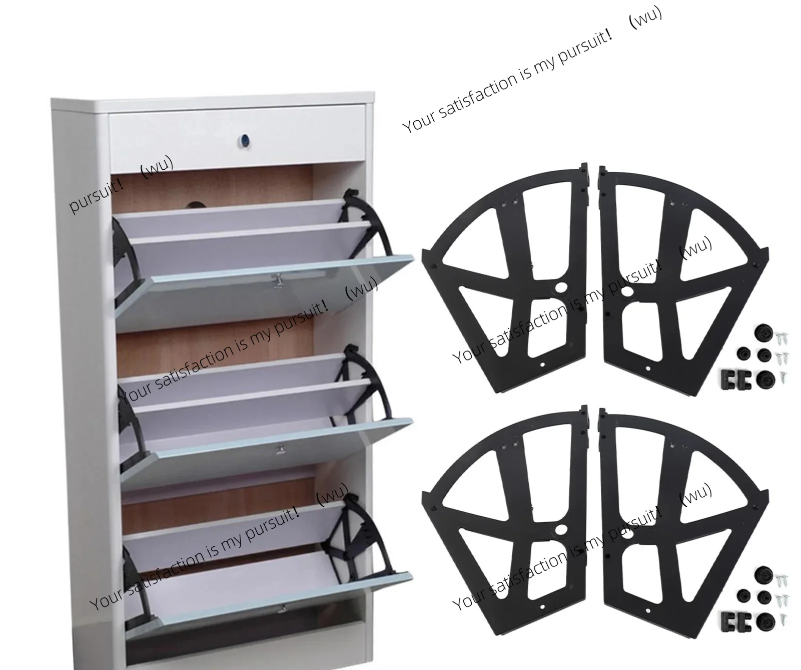 for ABS Home Furniture Shoes Drawer Cabinet Hinge Flip Plate Frame Turning Rack Accessory