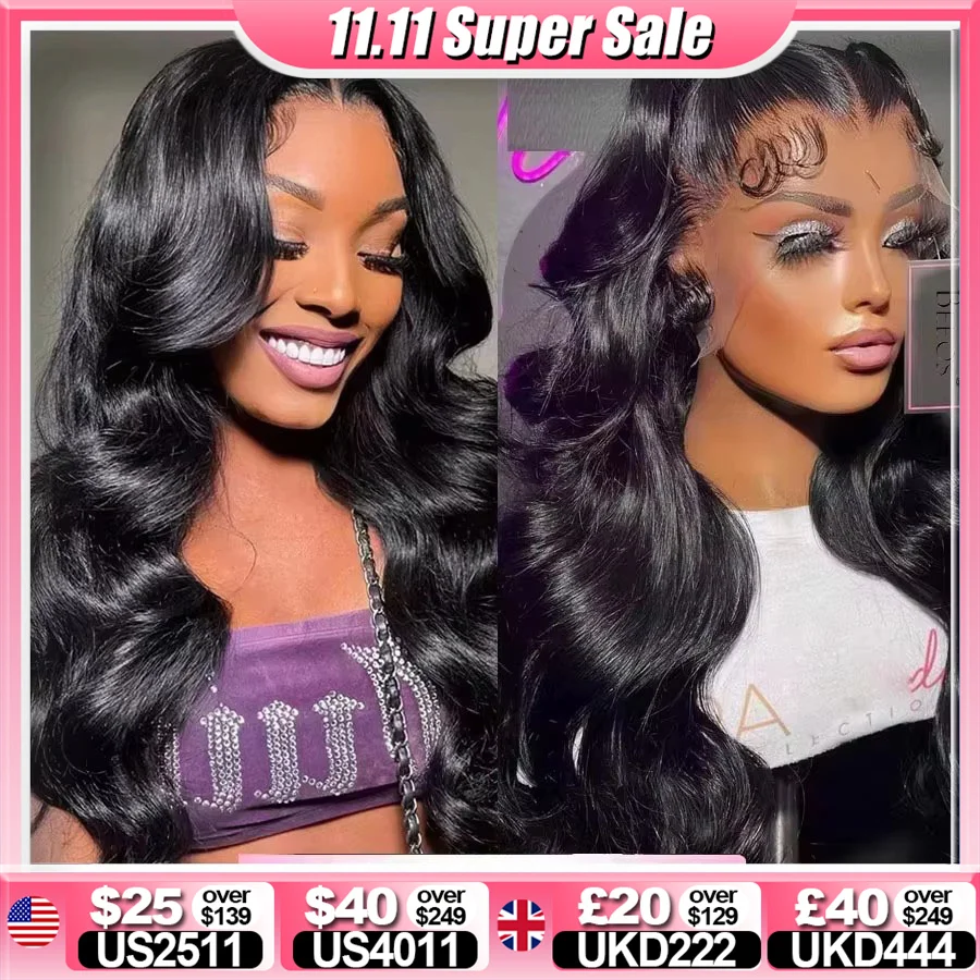

BEEOS 36in 250% Body Wave 13x6 HD Lace Frontal Wig Preplucked 13x4 HD Lace Frontal Human Hair Wigs For Women Melt Skin Brazilian