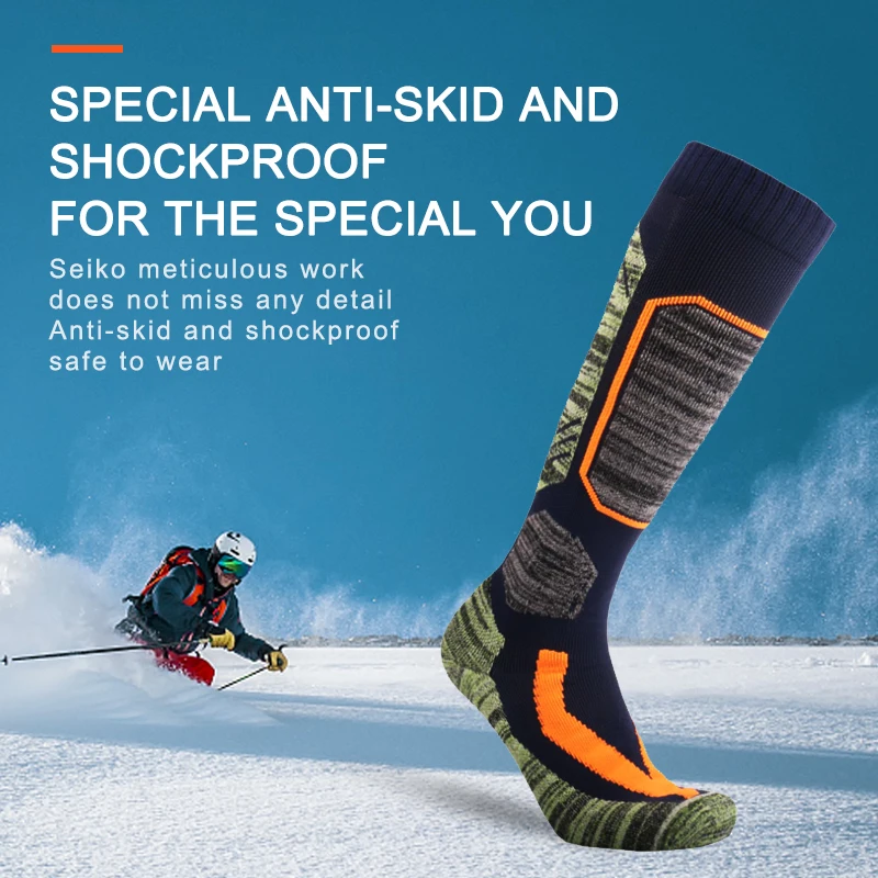 Phmax winter ski socken männer outdoor sport snowboard verdicken baumwolle socken halten warm anti-pullover laufen lange bein ski socken