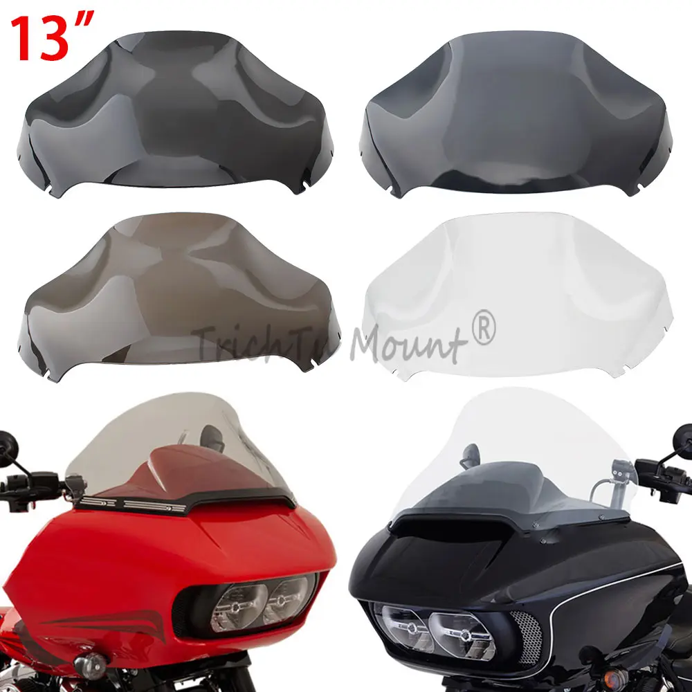 

Motorcycle Windshield Fairing Windscreen 13" Black/Smoke/Clear/Tea For Harley Road Glide FLTRXS FLTRU FLTRK FLTRT 2015-2023