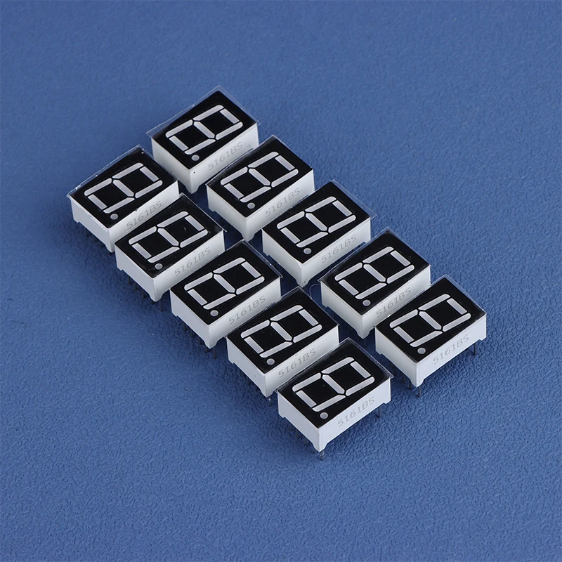 

10 шт. 0,56 дюйма 5161AS 5161BS красные светодиодные цифровые трубки с общим анодом, катодом, 1 бит, 7 сегментов, 10 контактов, Digitron