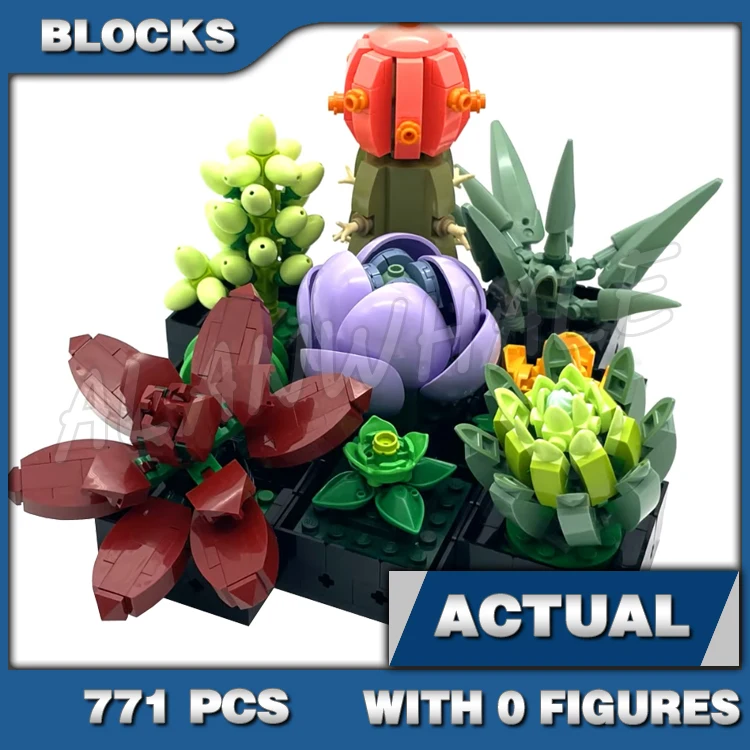 

771pcs Creator Expert Succulents Artificial Plant Decor Botanical Collection 8806 Building Blocks Toys Compatible With Model