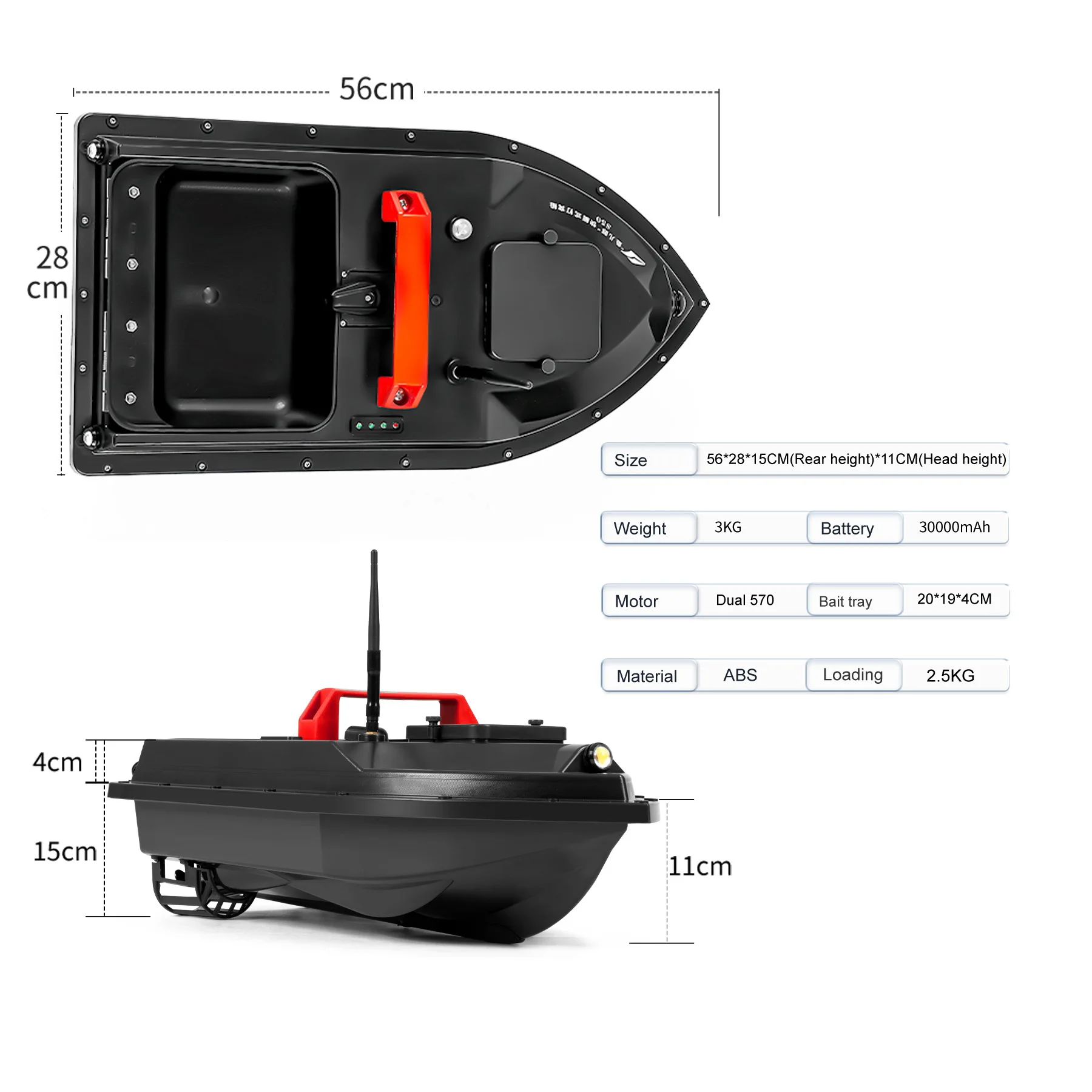 S50 12V 20A High Speed  Waterproof 9.8Km/H RC Surfer Fishing Bait Boats RC Carp Fishing Bait Boats