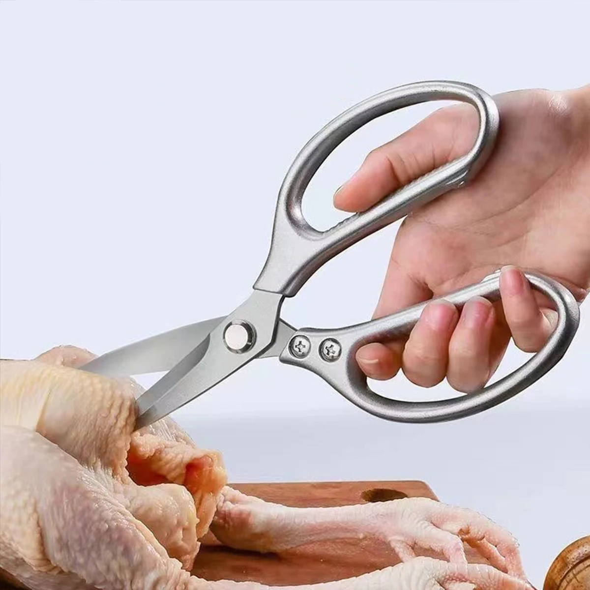 8.5-inch Kitchen Scissors,Mechanical timer,With A Variety Of Handle Materials To Choose From; Multi-Functional Tool Scissors