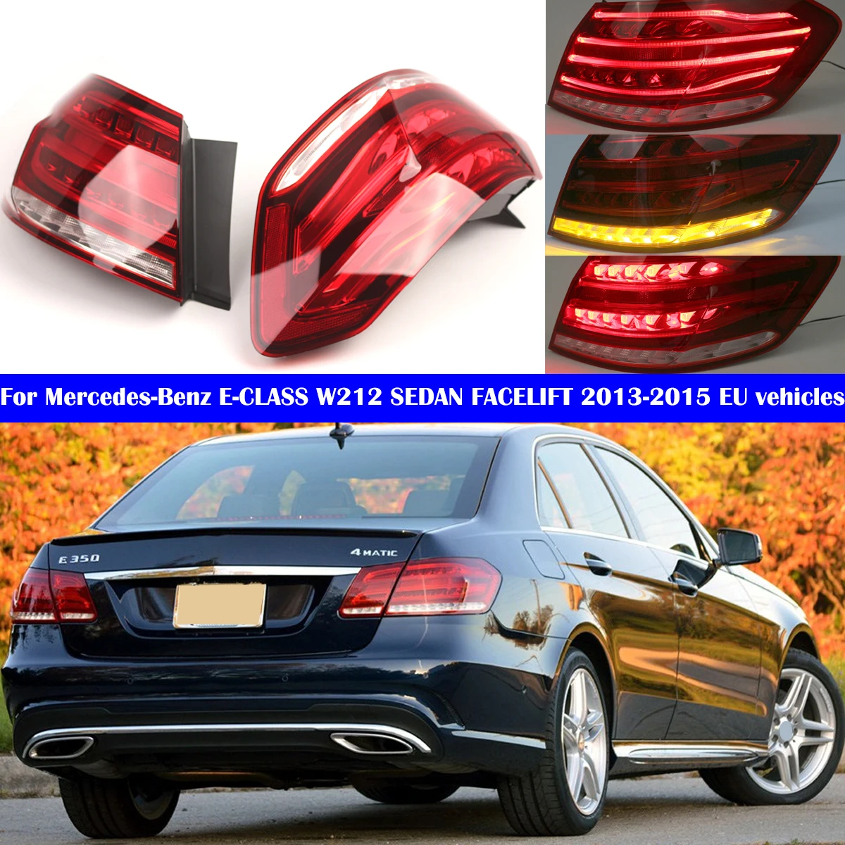

EU Version 1Pcs Rear Outer LED Tail Light Brake Lamp Taillight 2129060103 2129060203 For Mercedes-Benz E Class W212 2014-2016