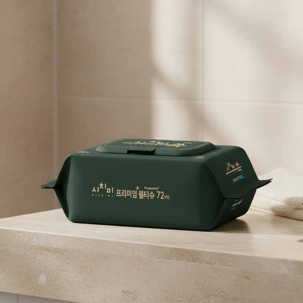 시치미쓱 그린 아기물티슈 고평량 프리미엄 두툼한 엠보싱 물티슈 ewg올그린등급 캡형 72매... - 6