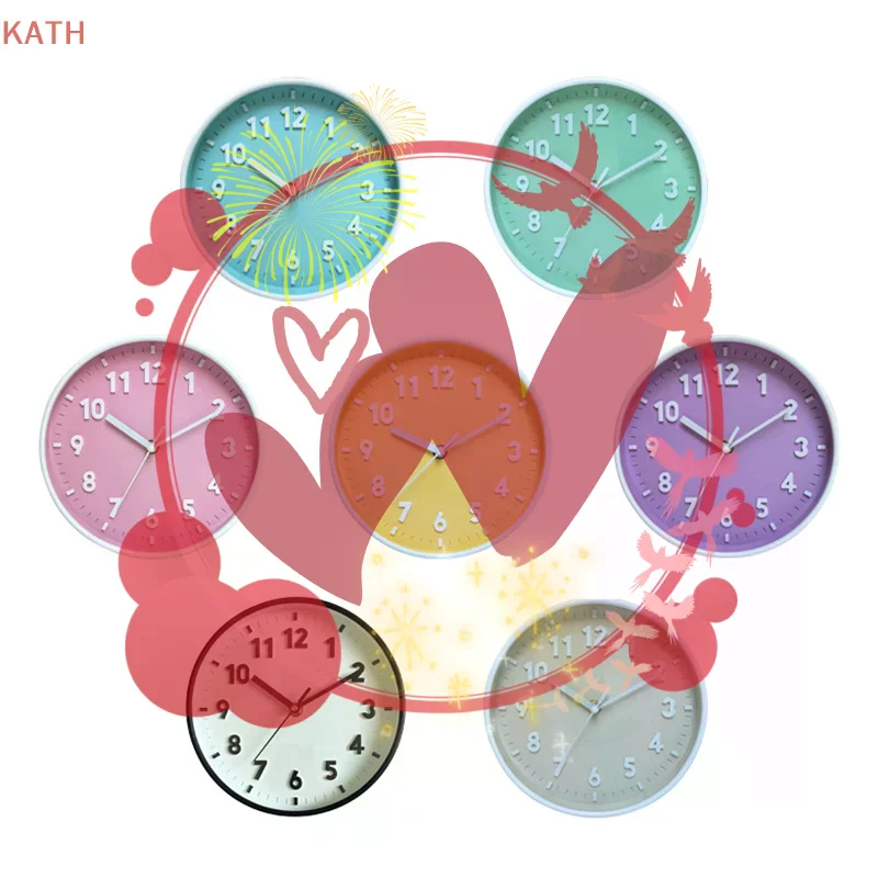 8Inch Simple Fashion Round Wall Watch Noiseless Bedroom Horloge Murale Home Decoration Digital Wall Clock Living Room Modern