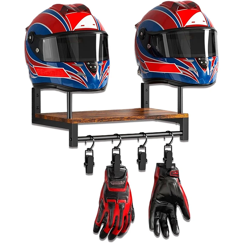 

Motorcycle Helmet Holder Wall Mount Durable Motorcycle Helmet Rack Stand Display Multi-function Helmet Hanger Accessories