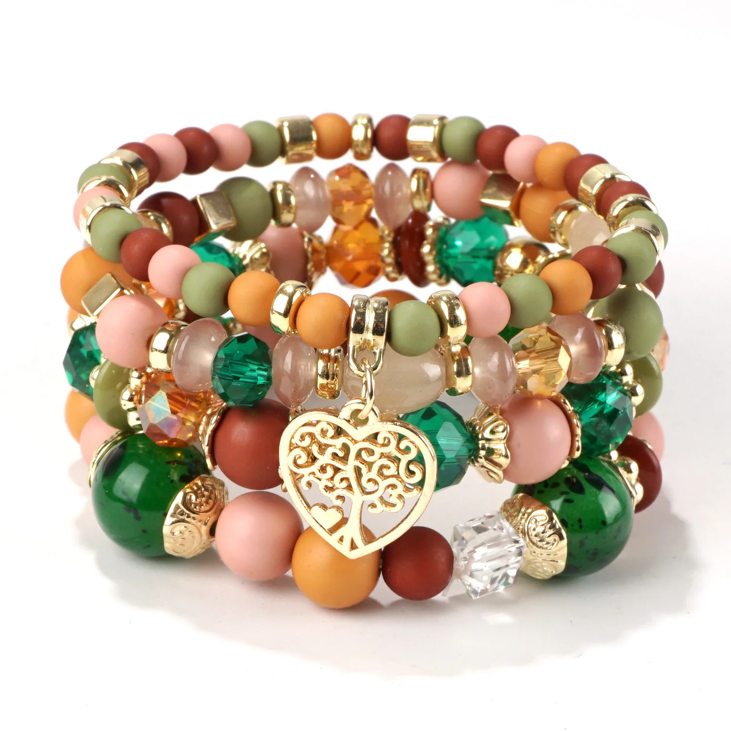 Heart Charm Beaded Bracelet Valentines,Mom,Mother,Mother's Day,Gift