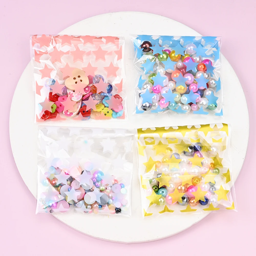 50 Stück OPP-Stern-Druck-Verpackungsbeutel Selbstklebende Beutel Schmuck-Handwerks-Verpackungsbeutel Transparente Verpackungs-Ziplock-Beutel – Detail 5