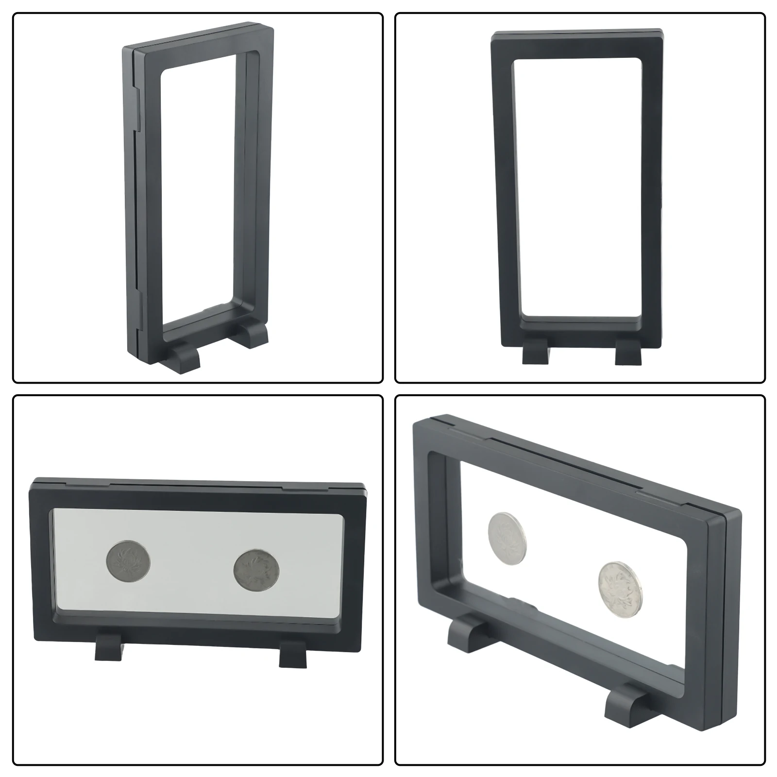Coin Holder Display Box with PVC Frame and PE Film for Organizing Jewelry Stamps Medals and Collectible Keepsakes