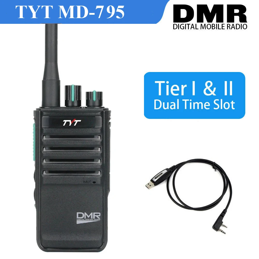 TYT MD-795 DMR Digital Radio UHF 400-470MHz with Voice Encryption 4W/1W Power Portable Walkie Talkie