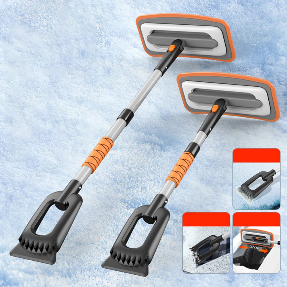 Multifunctional Snow Shovel 28-Inch Snow Scraper Aluminum Alloy Material EVA Sponge Handle Excellent Durability