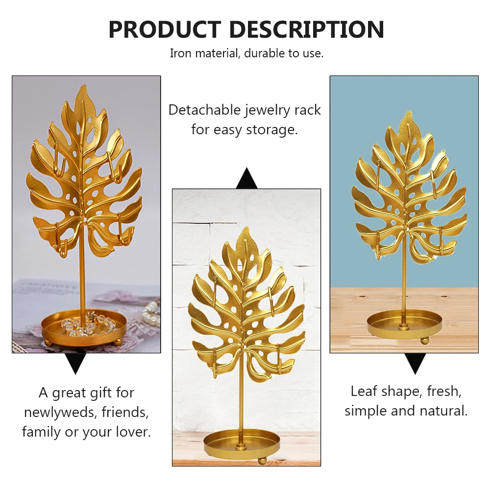 

Jewelry Display Stand Tabletop Decoration Small Tray Earrings Necklace Holders Iron Plate Storage