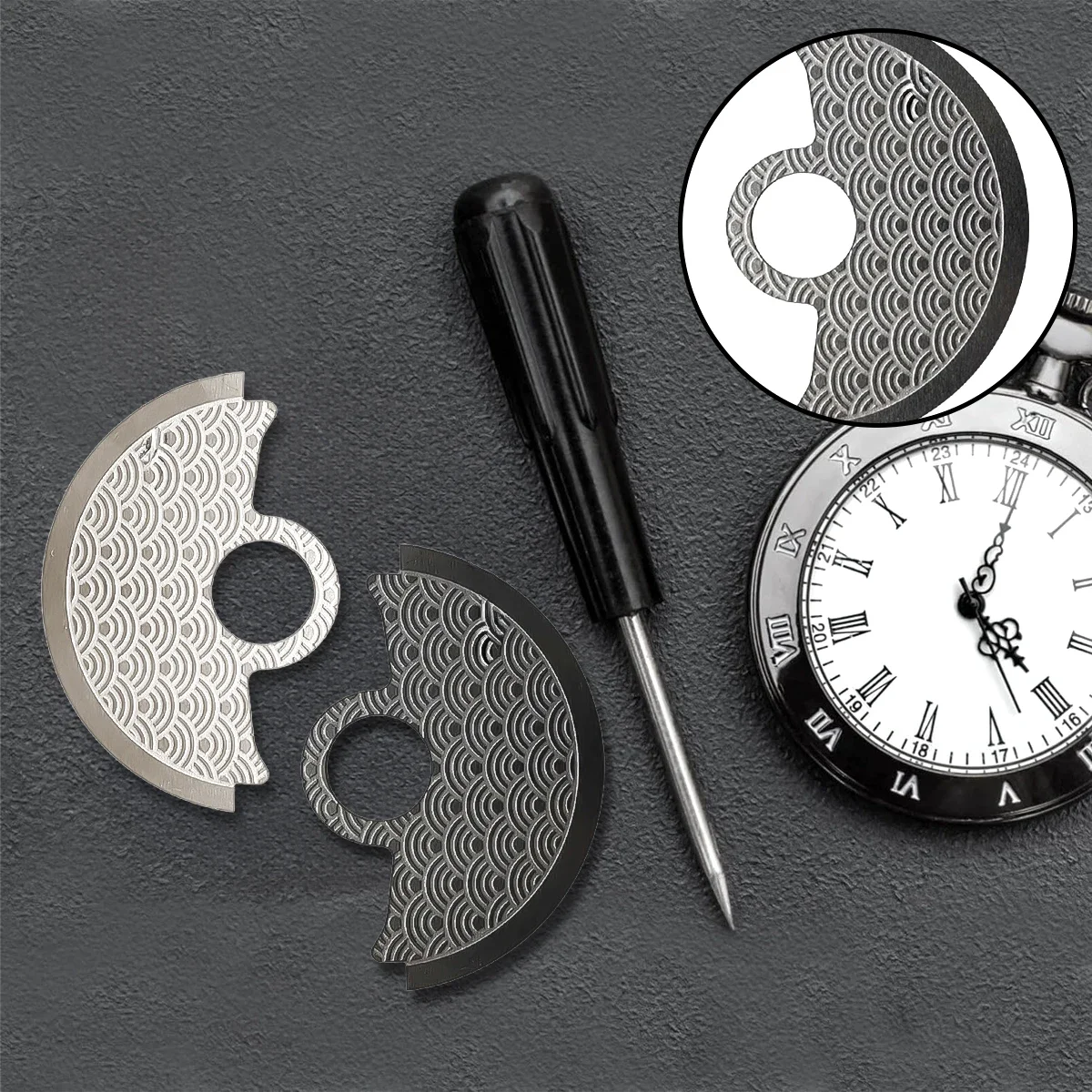Wave Pattern NH35 Automatic Hammer Rotor Metal Patch Fits 4R35 4R36 NH35 NH36 Movement SKX007 Watch Movt Retrofit Parts