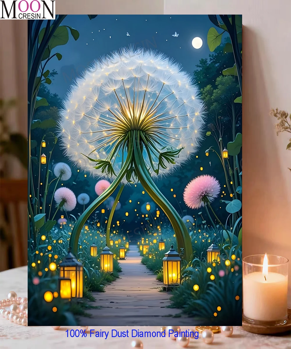 

100% Fairy Dust Square Diy Diamond Painting Cross Stitch Dandelion Colored Eyes Kits Embroidery Mosaic Crystal Decor Rhinestones