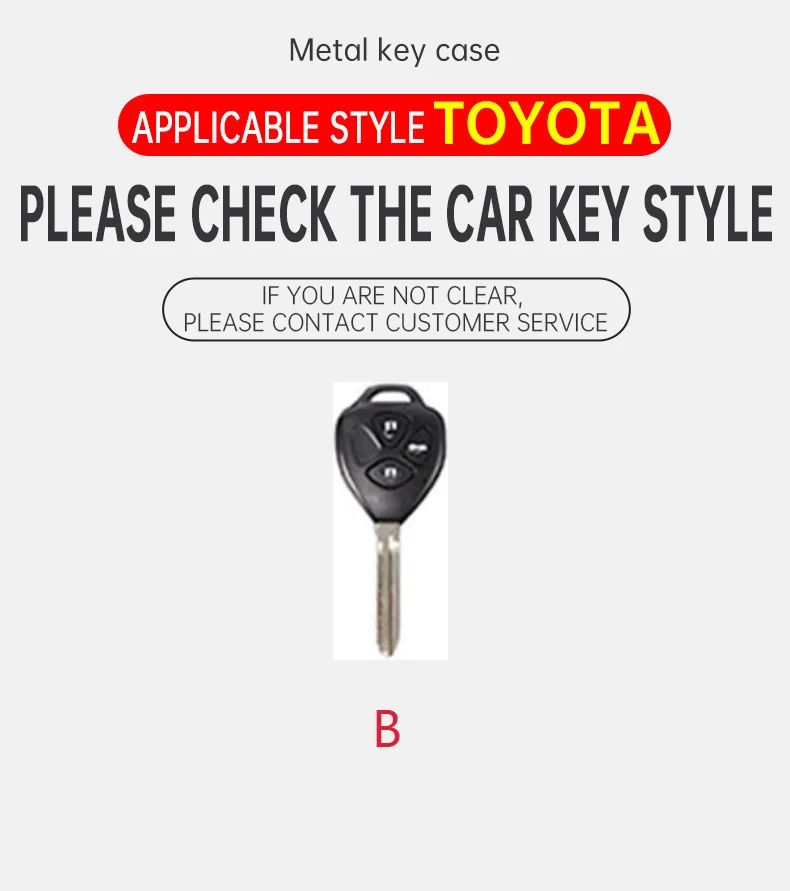 Suitable Zinc Alloy Car Remote Key Cover Case for Toyota Camry RAV4 Crown Avalon Corolla Reiz Venza Matrix Yaris Accessorise