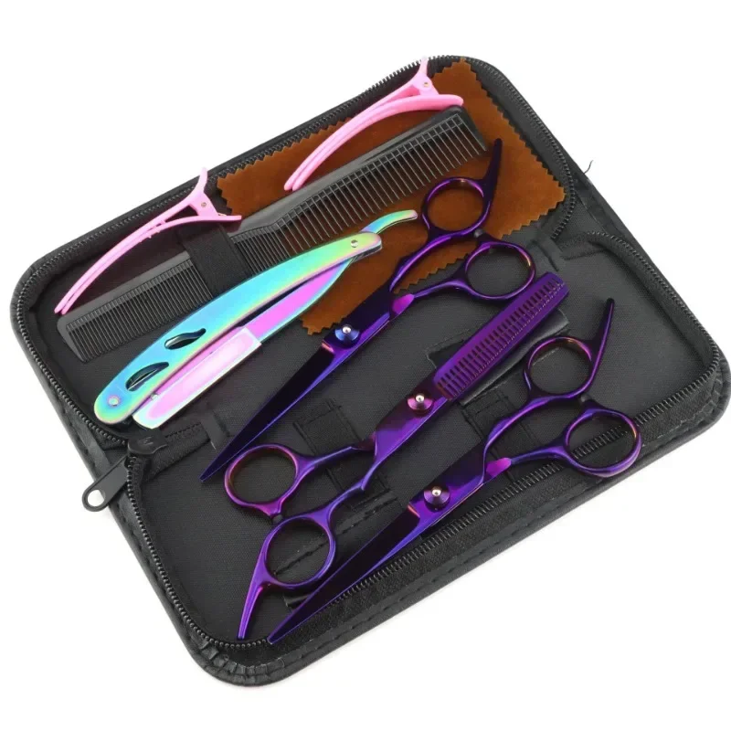 

Professional Hairdressing Haircut Scissors 6 Inch 440C Barber Shop Hairdresser's Cutting Thinning Tools High Quality Salon Set